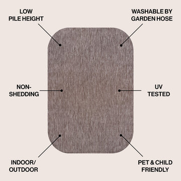 Miles Modern Minimalist Radius Corner Solid Indoor/Outdoor Area Rug